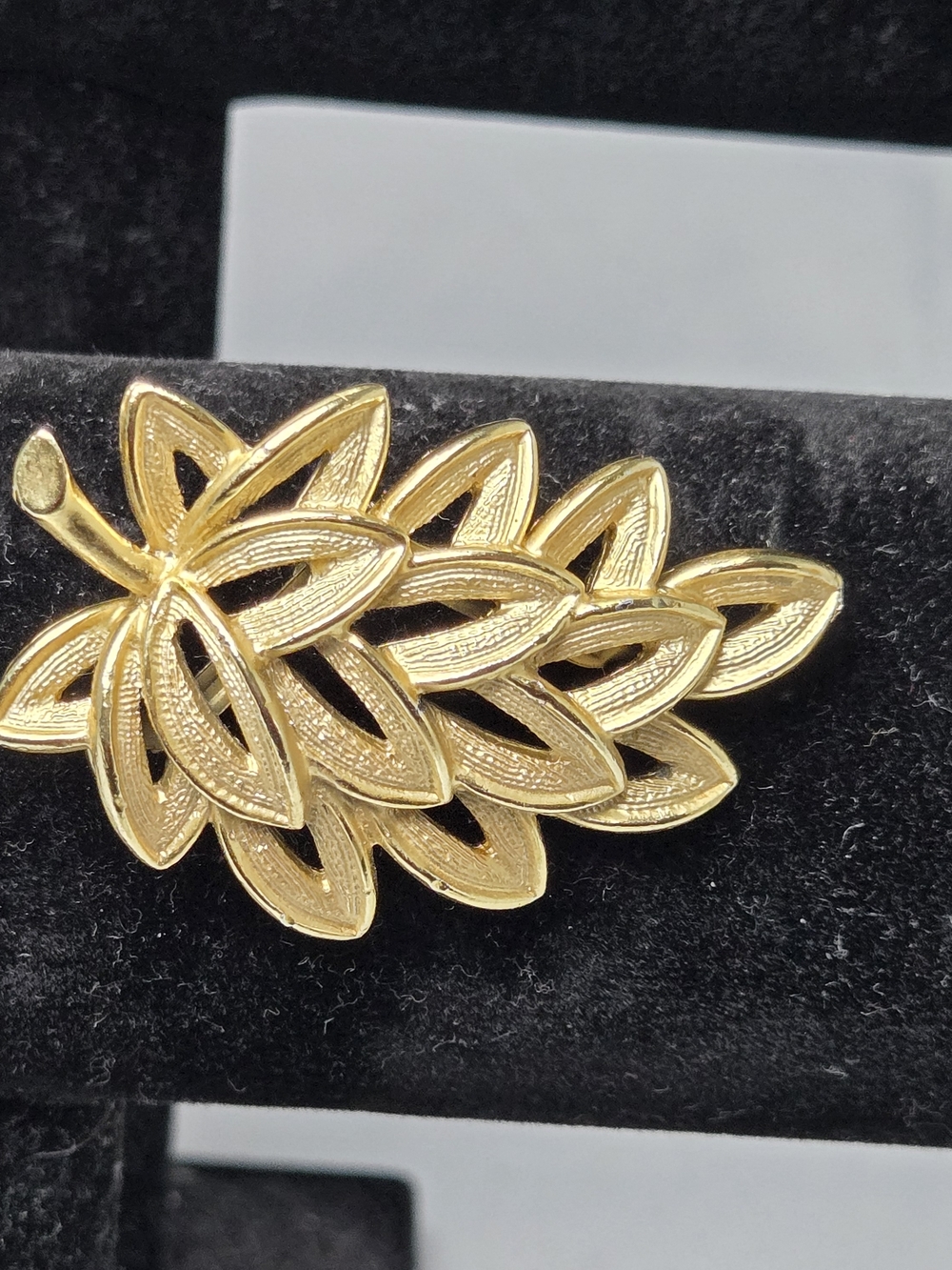 Gold Leaf Cluster Brooch - Elegant Women’s Jewelry